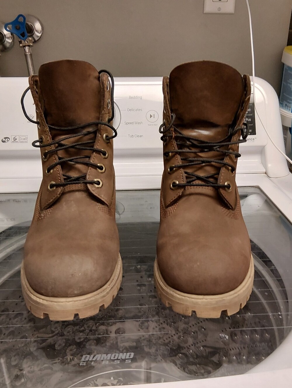 Timberland Brown Nubuck Lace-Up Work Boots